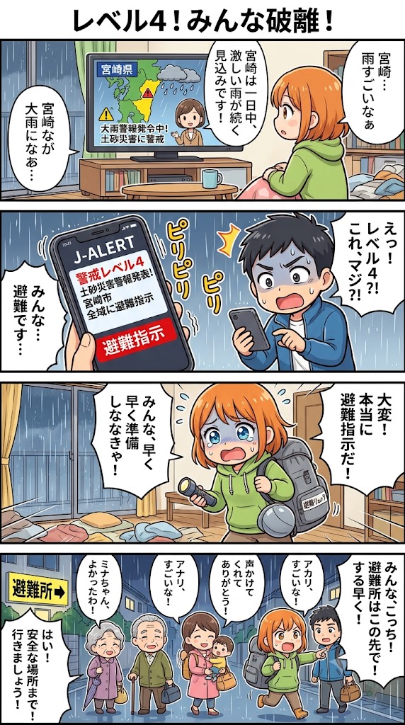 速報】宮崎県に「レベル4土砂災害危険警報」を発表　危険な場所から避難を(気象予報士 日直主任 2026年06月07日)