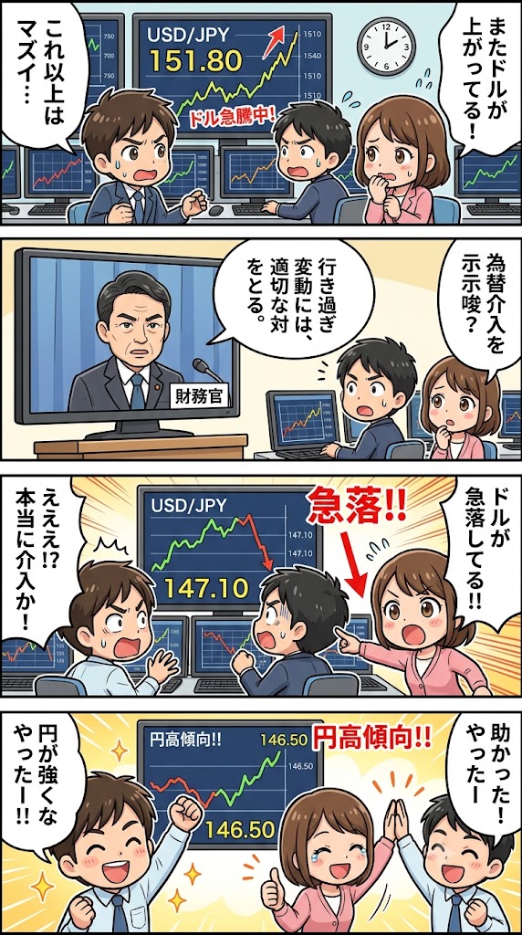 円高介入への警戒感からドルが全面安に、日本円が上昇