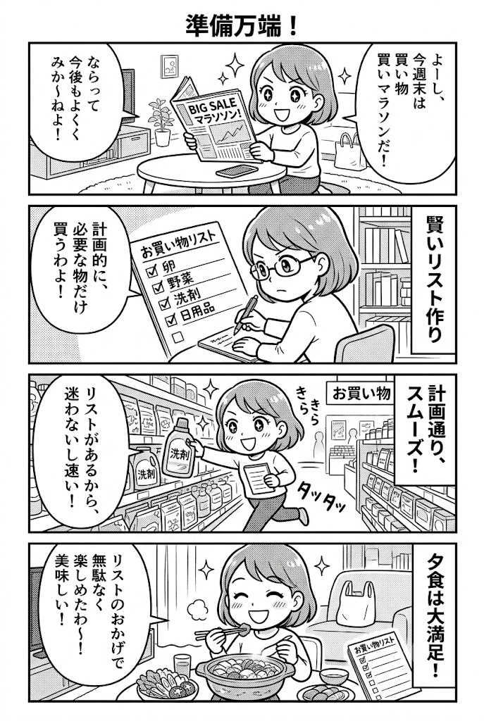 次のお買い物マラソンを無駄にしない。食卓を格上げする賢約リストの計画を始めます