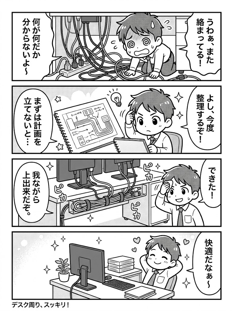 デスク裏の魑魅魍魎を追放！足元から始める電源設計マップ