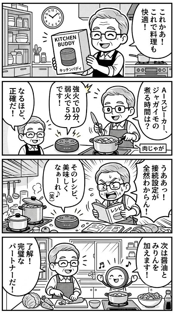 スマートスピーカー、うちの台所に立つか？」60歳記者の検証