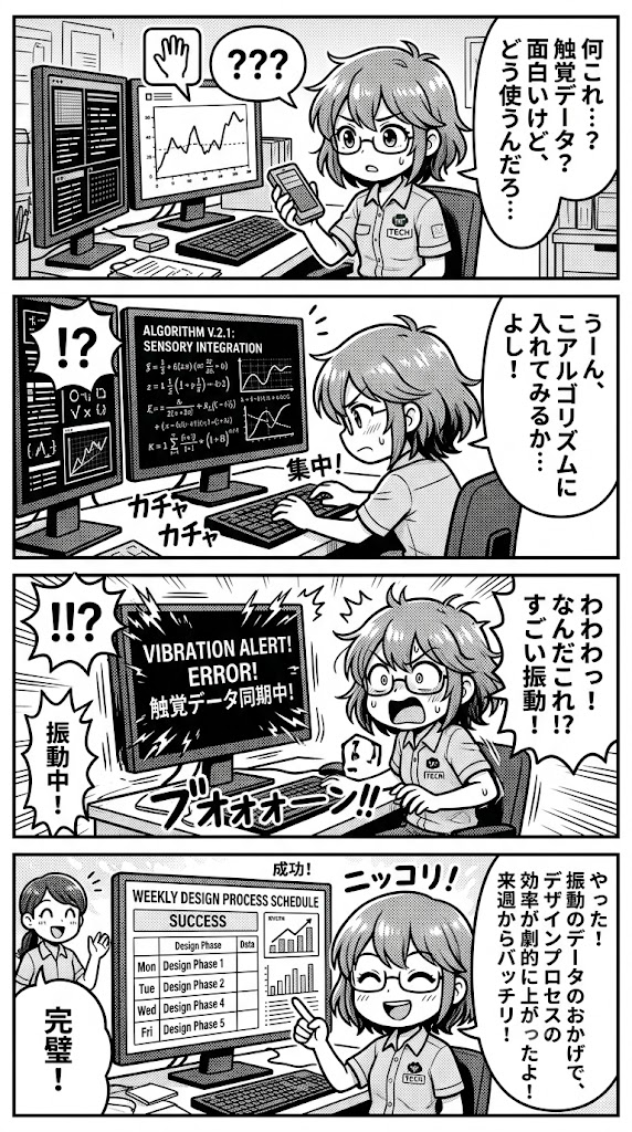届いた触覚データをどうアルゴリズムに組み込むか。今週の設計プロセスを組み立てる