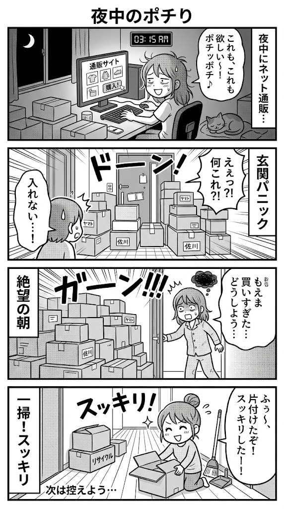 深夜2時のポッキリ検索と、玄関を埋め尽くす段ボールにサヨナラしよう