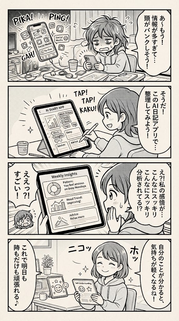 生成AI日記アプリで自分を再発見！デジタル疲労を解消するメンタルヘルス時代の新しい自己理解ツール活用術