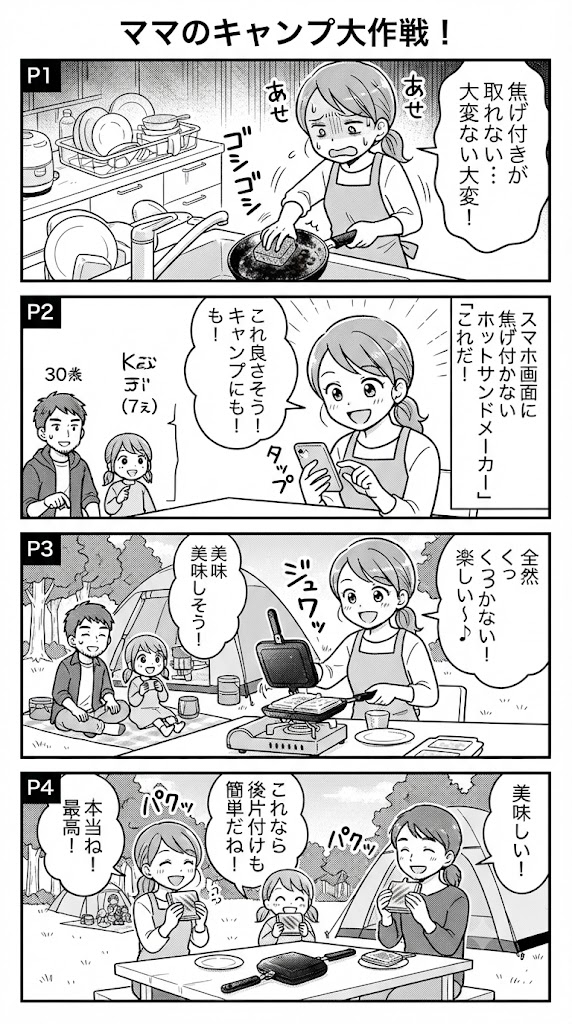 焦げ付き知らずで洗い物激減！家族キャンプ向けホットサンド、主婦目線の比較と高還元率モデル