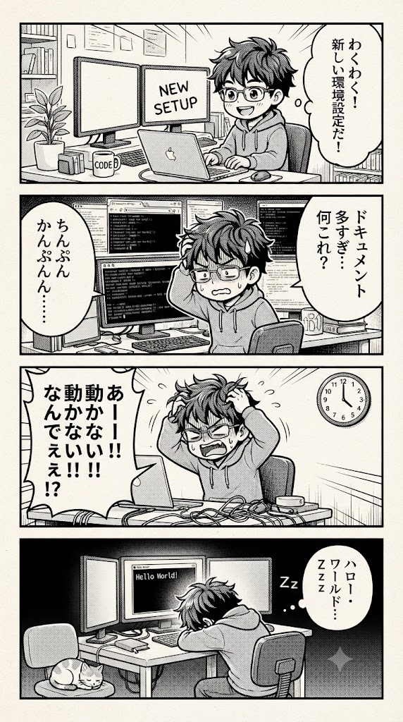 なぜ公式ドキュメントは難解なのか?新しい言語環境を構築し「Hello World」を画面に表示するまでにかかった3時間
