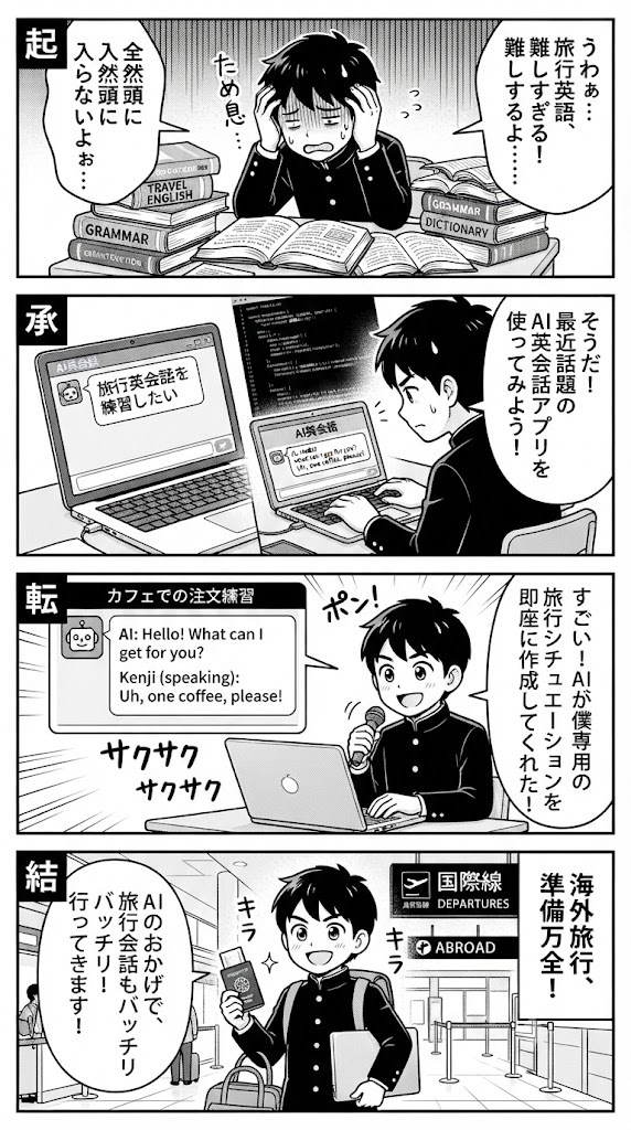 旅行英語を時短習得!AI対話フローのプロトタイプを自分で作ってみた