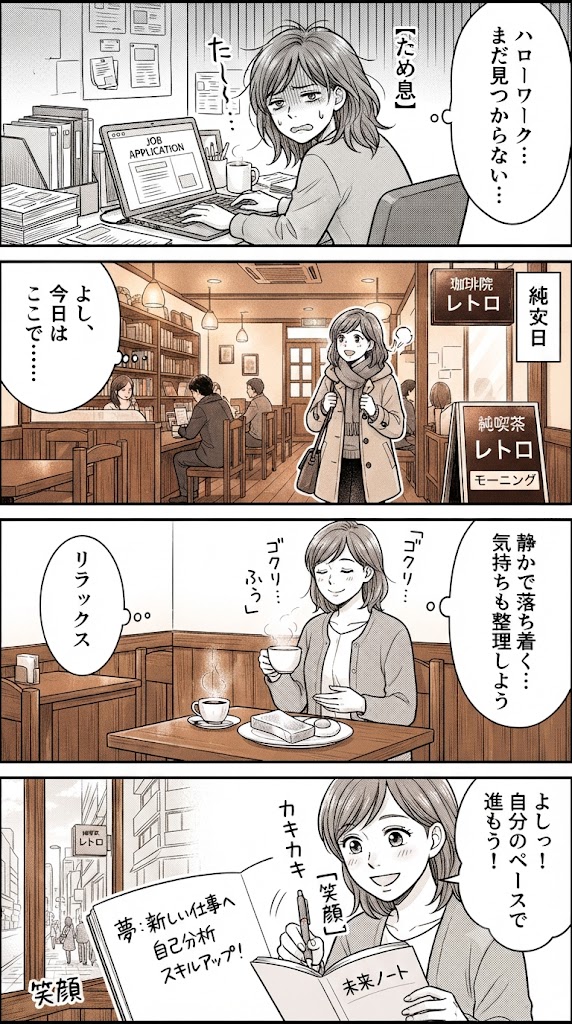 週1応募の合間に。梅田のレトロ喫茶で、静かな朝の計画