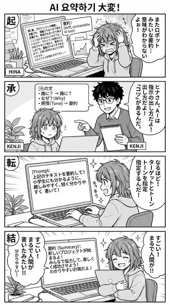 AI特有の硬さを克服!人間らしい自然な要約を生み出すプロンプトエンジニアリングと実践的リライト術を完全解説