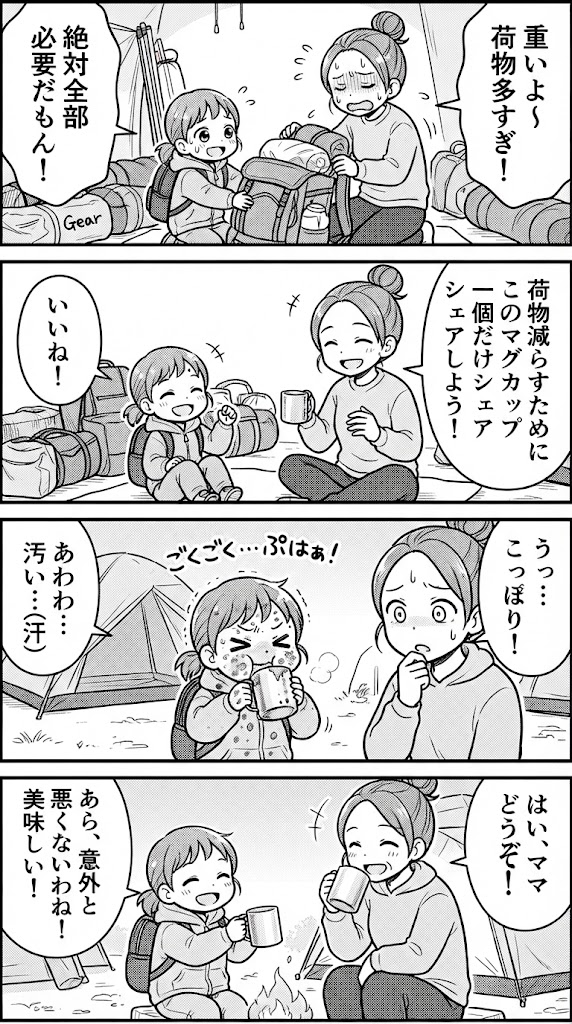 親子キャンプの荷物を減らす！軽量マグを娘と兼用する際の正直なルール