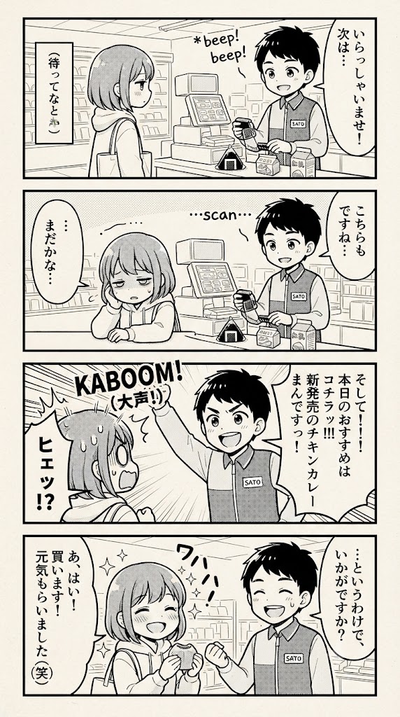 なぁなぁ、聞いてや！レジの「ピッ」より「どないやねん！」の声が、うちの元気の源やったんや！