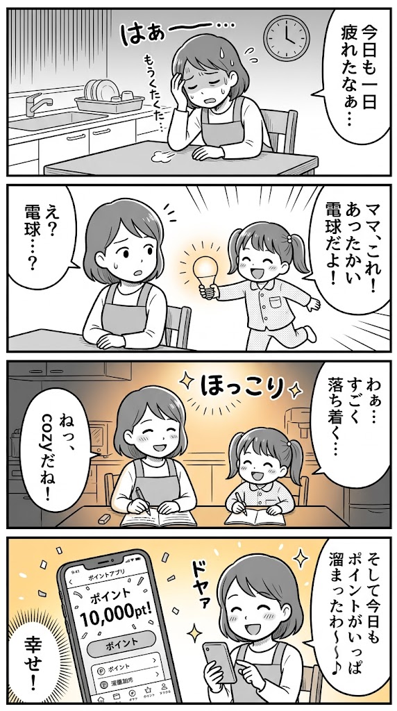 今日はお疲れ気味…娘と夜のジャーナリングで癒やされた、マイルストーンの電球色レビューと損しないポイ活