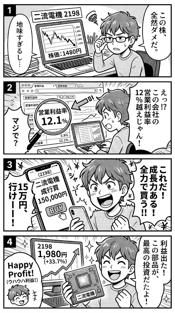 食わず嫌いだった「電子部品周辺の2番手株」を15万円で拾う。営業利益率12％を叩き出す本質的な強みとは