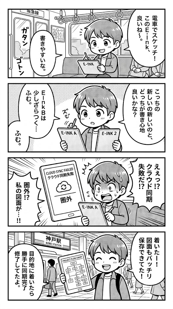 長距離移動で図解を描くなら?QUADERNOとBOOXの書き心地と同期機能を自腹レビュー