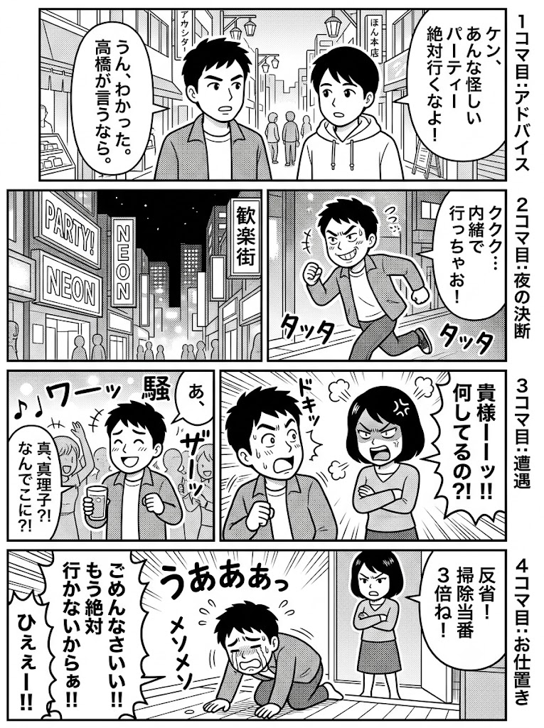 もう行かん」とアドバイスしたその日に、新宿の既婚者パーティーへ走った男の末路