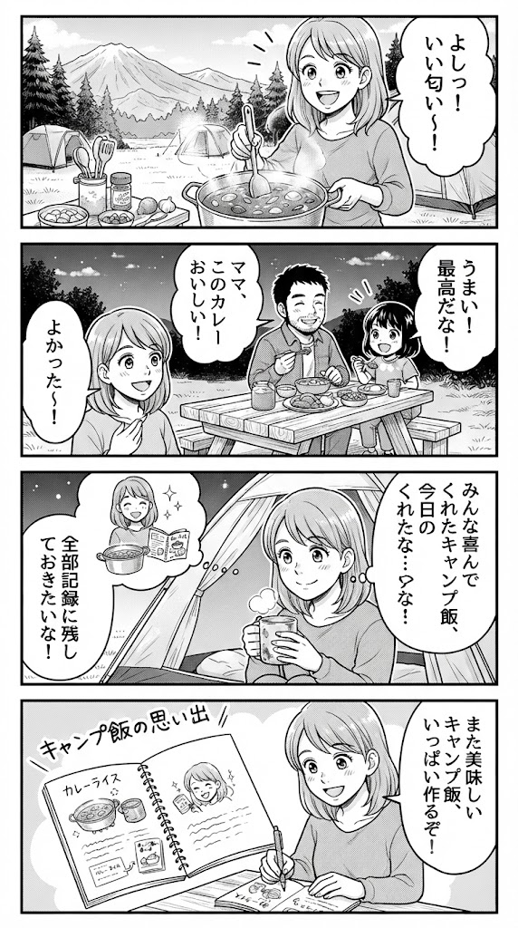家族に好評だったキャンプ飯、手書きノートにまとめてみようと思った