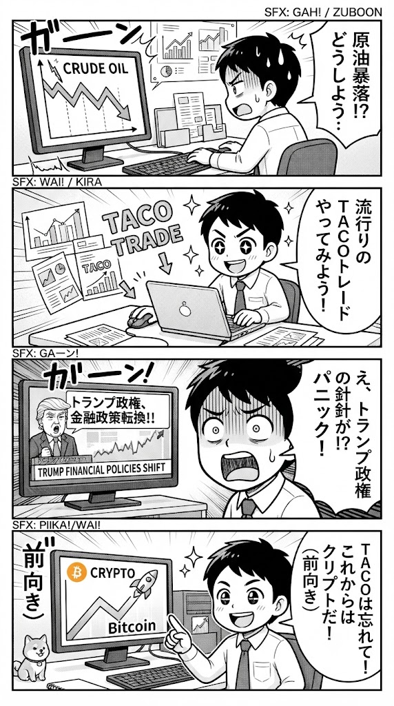 原油急落と話題のTACOトレードとは？トランプ政権の金融市場への影響と仮想通貨投資の最新トレンド