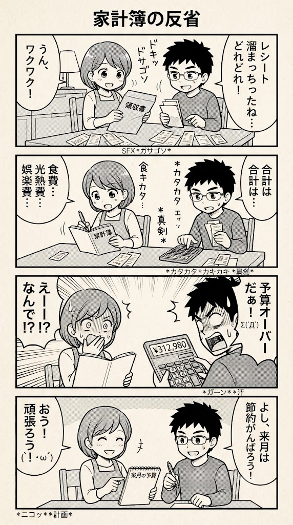 既婚者パーティー、4か月分の出費を全部並べてみた——25.8万円の内訳と見えてきたこと