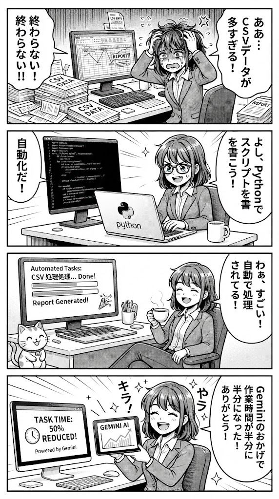 Excelから脱却！PythonとGemini APIでCSVタスク管理を自動化したら作業時間が半減した話