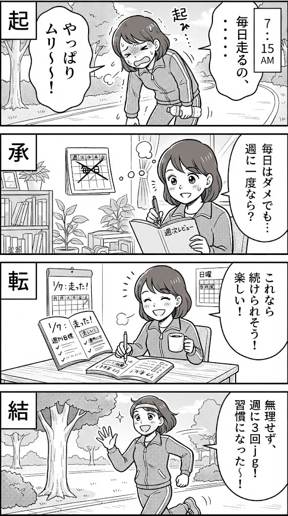 三日坊主で終わらせない！週1回15分の振り返りで新しい習慣を定着させるコツ