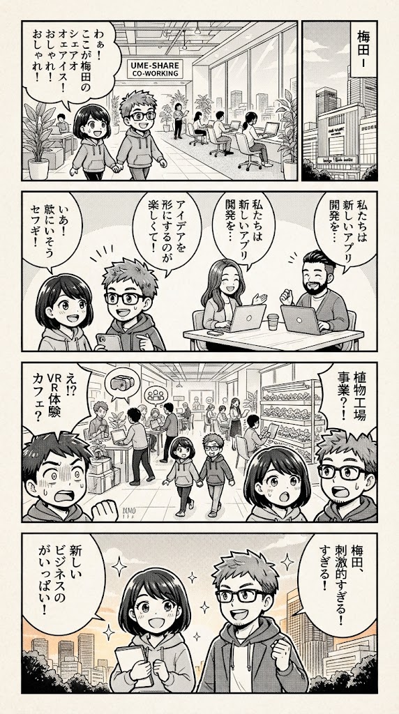 梅田のコワーキングで若い起業家と話してきた！今の商売のヒントがゴロゴロ転がっとるで
