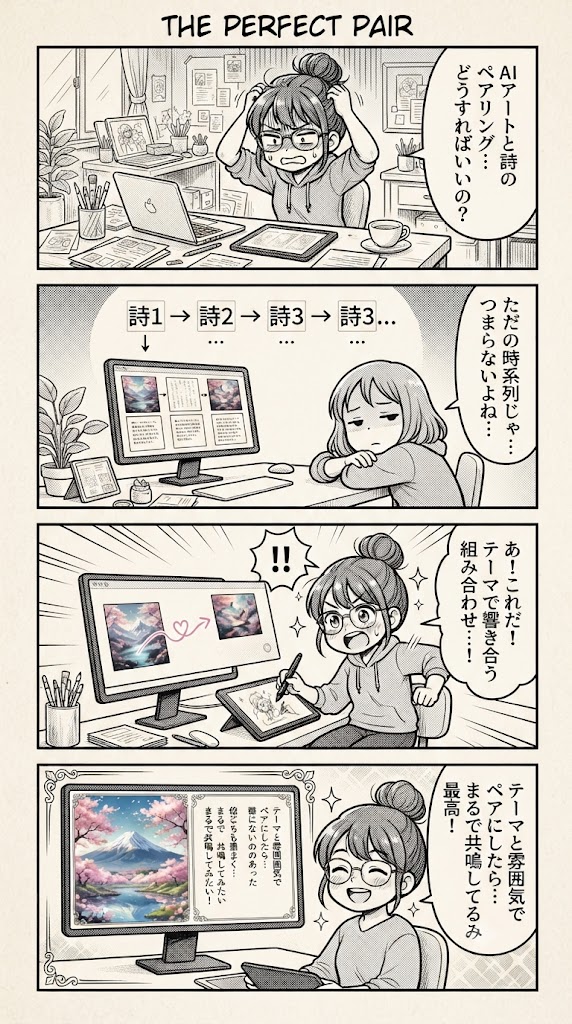 デザインの方向性を再考。AIと私の詩をどう並べるか