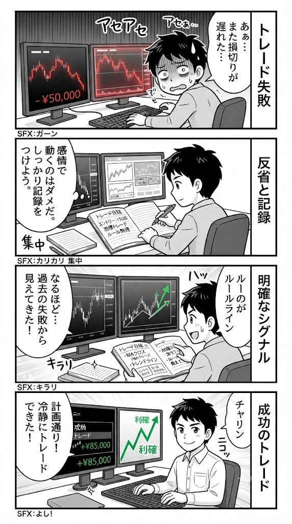 損失回避のテクニカル分析：直感を論理に変えるための、毎日の内省ノート活用術