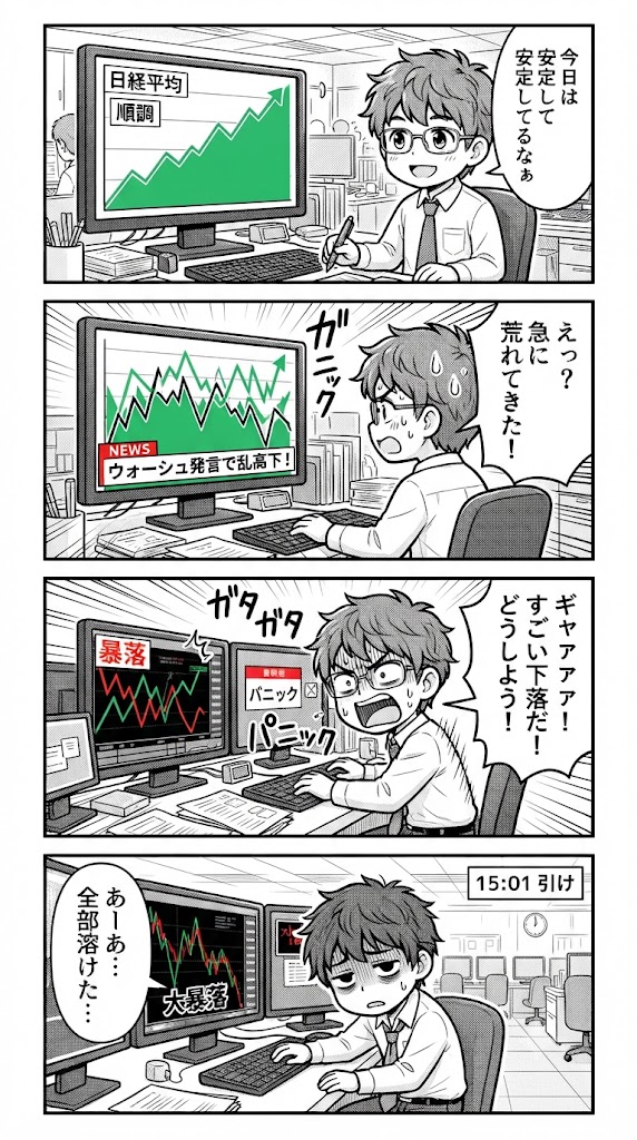 ウォーシュはん、市場を右往左往させんといてくれ！