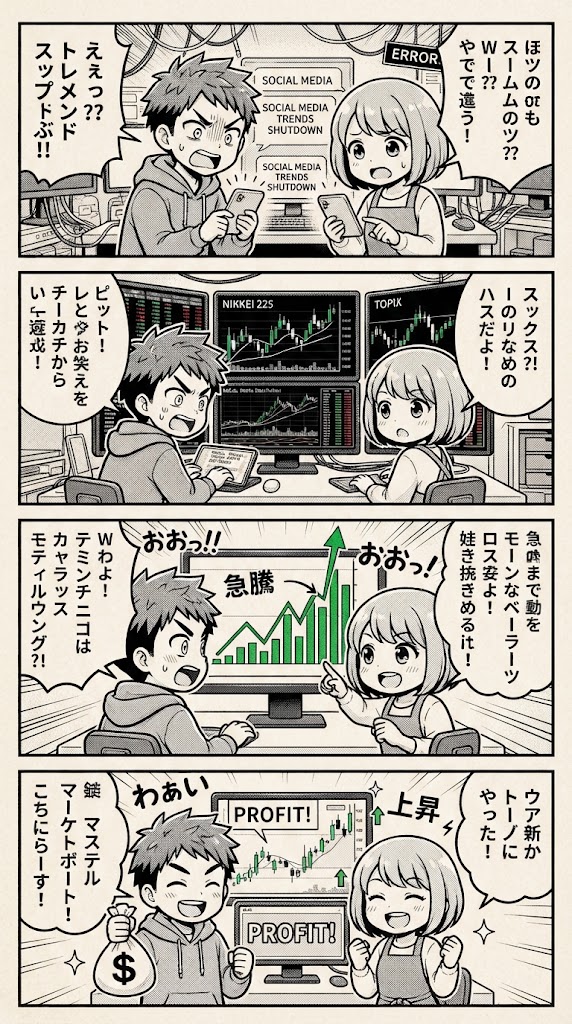 Xトレンド機能停止を受け配信を株式へ、テクニカル分析室の判断基準を公開