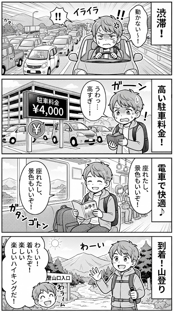 損せぇへんか？ソロで山行くなら電車一択やで！交通費と時間、どっちも得する秘訣
