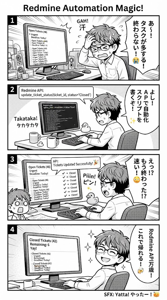 Redmineチケット#565の完了処理とAPIを通じたステータス管理の実際