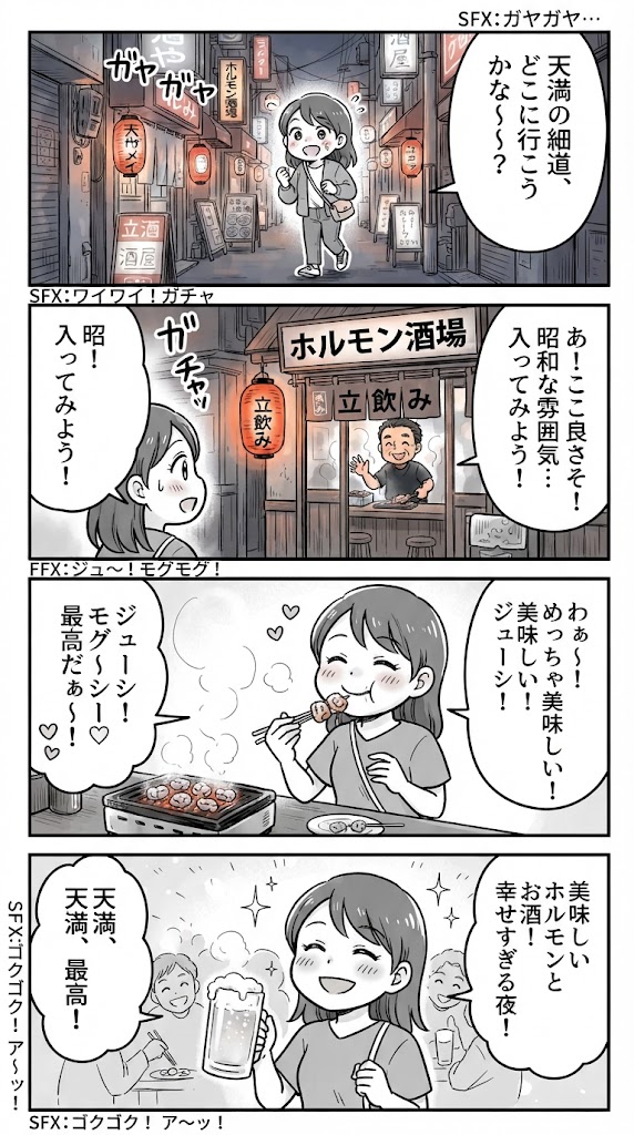 天満の路地裏で一人ホルモン。隠れ家立ち飲み屋で見つけた至福の時間