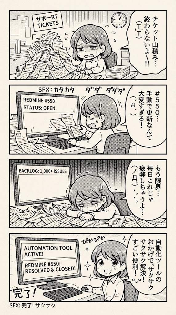 Redmineチケット#550の進捗管理：効率的な自動応答運用テクニック