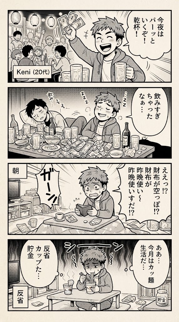 これ読まんと損するで！一晩の遊びが1週間の生活費を食い潰す話