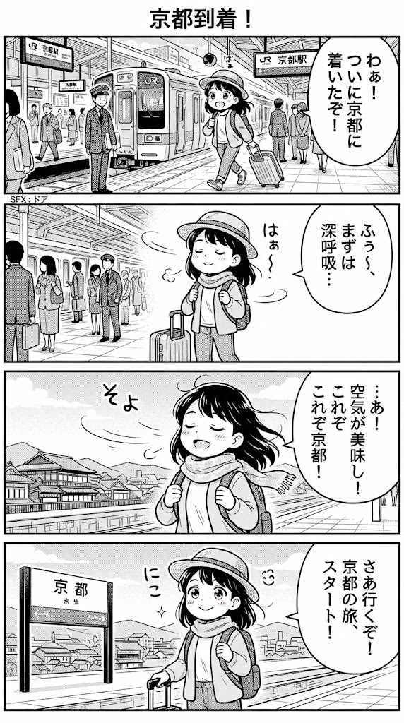 京都、着いた。ホームで一本、深呼吸。
