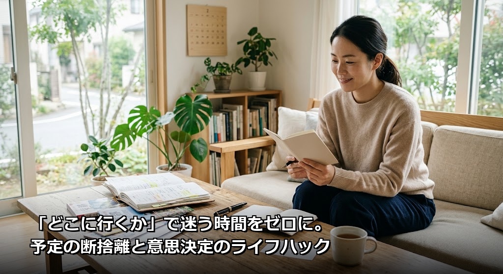 「どこに行くか」で迷う時間をゼロに。予定の断捨離と意思決定のライフハック
